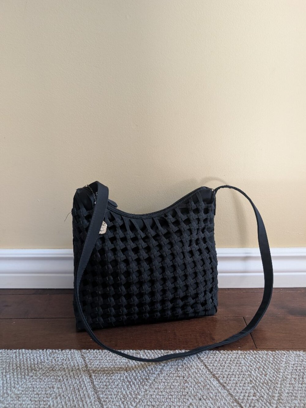 WOVEN DETAIL VINTAGE Y2K SHOULDER BAG